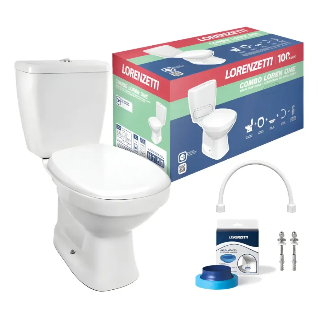 Combo Bacia com Caixa Acoplada Loren One Branco - Lorenzetti