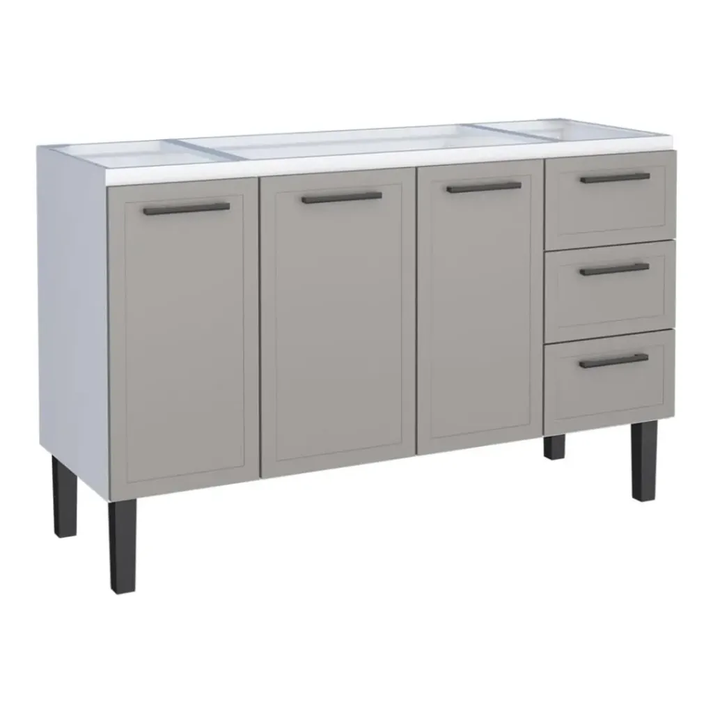 Gabinete de Aço Para Pia Juno 150cm - Cozimax (Cinza)