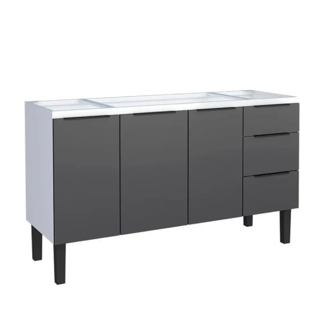 Gabinete de Aço Para Pia Júpter 150cm - Cozimax (Preto)
