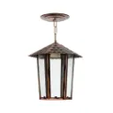 Pendente Colonial Sextavado Vidro Liso - Cobre